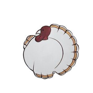 Pottery Barn Turkey Shape 7" Appetizer Dessert Salad Gobble Plates Set Of 6